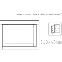 Casetta in Legno 28 mm 385x282 cm Blockhouse Porta Doppia Finestra