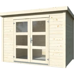 Casetta in Legno 19 mm 280x184 cm Blockhouse Porta Doppia Vetrata