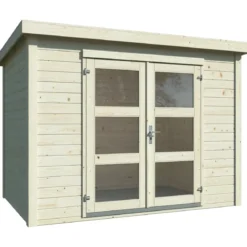 Casetta in Legno 19 mm 280x184 cm Blockhouse Porta Doppia Vetrata