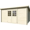 Casetta in Legno Naturale 28 mm 406x292 cm Blockhouse Doppia Porta
