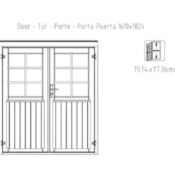 Casetta in Legno Naturale 28 mm 406x292 cm Blockhouse Doppia Porta