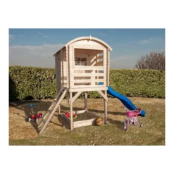 Casetta in Legno per Bambini Torretta Palafitta Scivolo Parco Giochi da Giardino