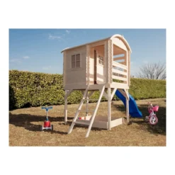 Casetta in Legno per Bambini Torretta Palafitta Scivolo Parco Giochi da Giardino
