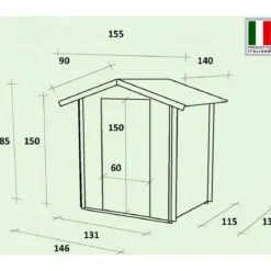 Casetta in Legno Piccola 1.5x1.3 con Pavimento Interno da Giardino
