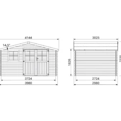 Casetta in Legno Trattato da Giardino 4x3 Doppia Porta Block-House 34mm