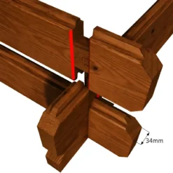 Casetta in Legno Trattato 34mm da Giardino 4x4 Doppia Porta Block-House