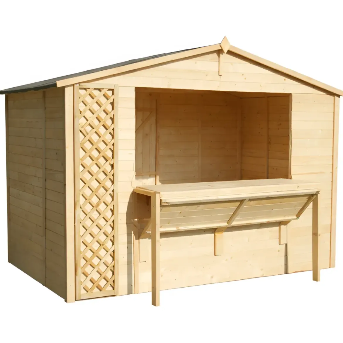 Casetta in Legno 310x180 a Pannelli 19 mm Chiosco Capanno da Giardino Spiaggia
