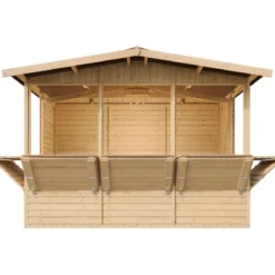 Casetta in Legno 3x2 Chiosco a Pannelli con Finestre da Spiaggia per Bar