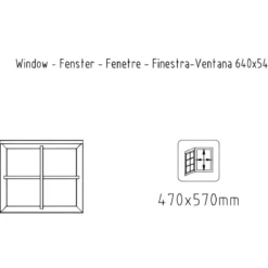 Casetta in Legno 320x205 cm Blockhouse 19 mm Porta Doppia Finestra