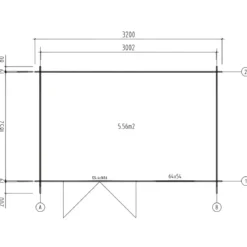 Casetta in Legno 320x205 cm Blockhouse 19 mm Porta Doppia Finestra