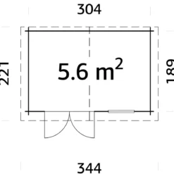 Casetta in Legno 320x205 cm Blockhouse 19 mm Porta Doppia Finestra