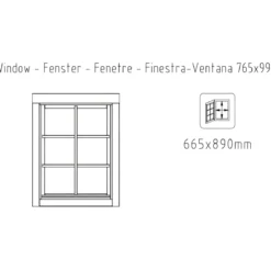 Casetta in Legno 380x320 cm Blockhouse 28 mm Doppia Porta Finestra