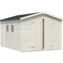 Casetta in Legno 273x370 cm 16 mm Doppia Porta Finestre con Pavimento