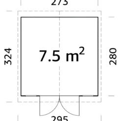 Casetta in Legno 273x280 cm 16 mm Doppia Porta Finestre con Pavimento