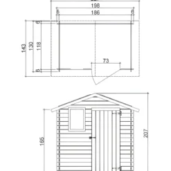 Casetta in Legno 2x1.3 con Pavimento Interno Rimessa per Attrezzi da Giardino