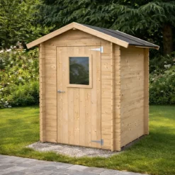 Casetta in Legno 1.5x1.5 con Pavimento Rimessa Ricovero per Attrezzi da Giardino
