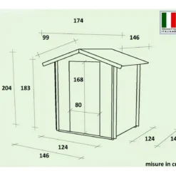 Casetta in Legno 1.5x1.5 con Pavimento Rimessa Ricovero per Attrezzi da Giardino