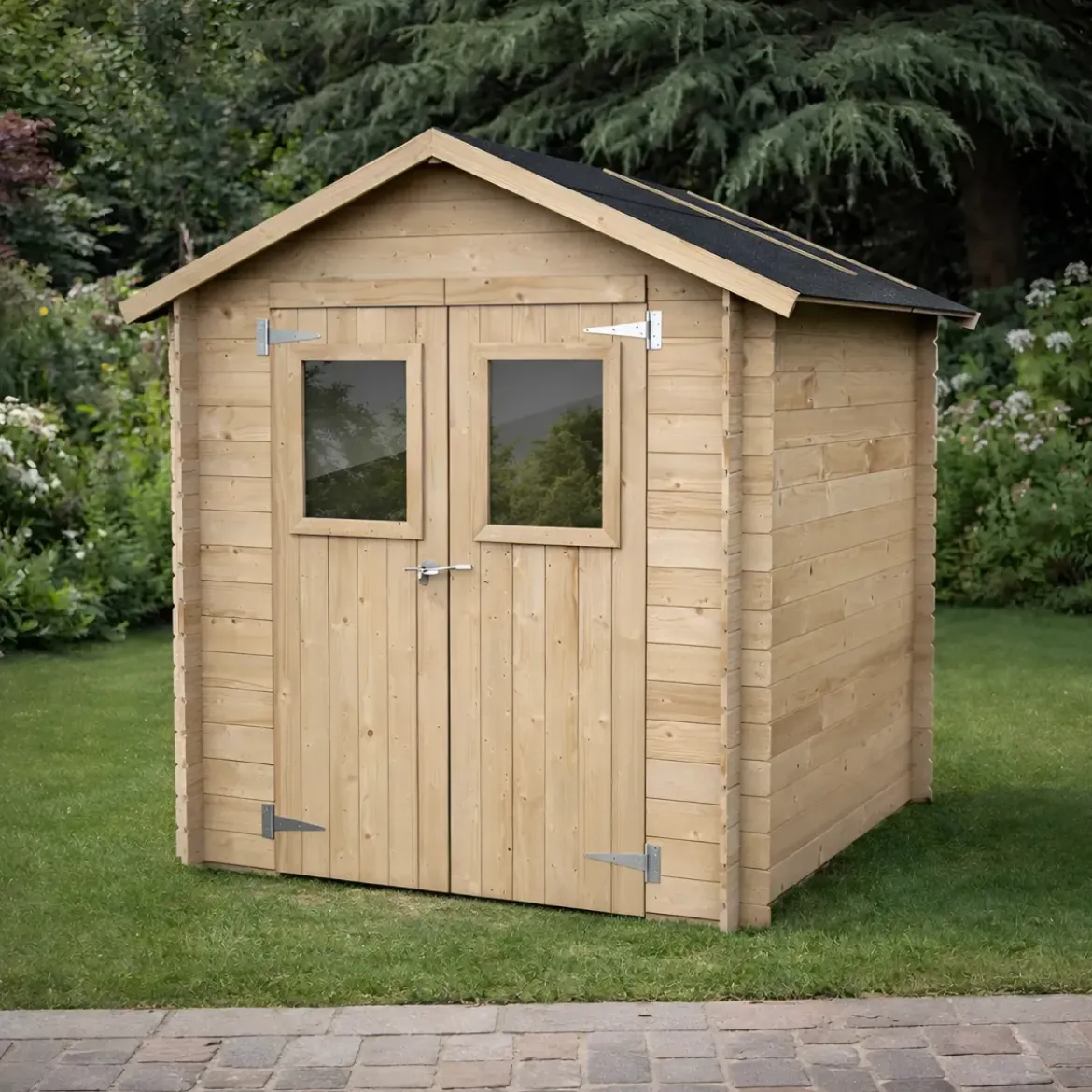 Casetta in Legno 2x2 con Pavimento Rimessa Ricovero per Attrezzi da Giardino