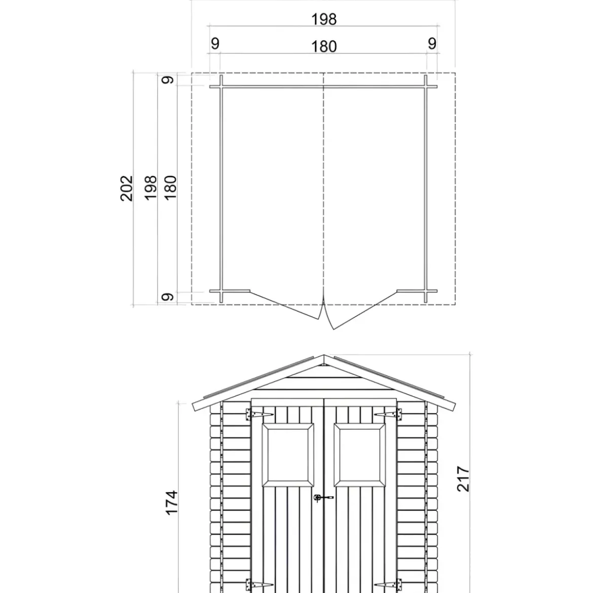 Casetta in Legno 2x2 con Pavimento Rimessa Ricovero per Attrezzi da Giardino