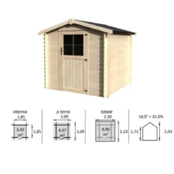 Casetta in Legno 2x2 con sistema Block House