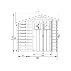 Casetta in Legno 2.5x2 Legnaia 19mm Giardino Esterno Attrezzi Blockhouse Rimessa