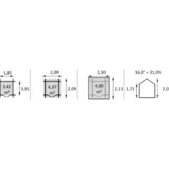 Casetta in Legno 2x2 19 mm Block House Moderna Casina Porta Attrezzi da Giardino