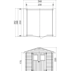 Casetta in Legno 2.5x2.5 19 mm con Pavimento Rimessa Ricovero Attrezzi Giardino