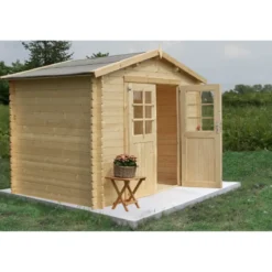 Casetta in Legno 3x3 28 mm da Giardino Rimessa per Attrezzi Blockhouse