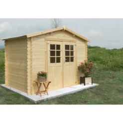 Casetta in Legno 3x3 28 mm da Giardino Rimessa per Attrezzi Blockhouse