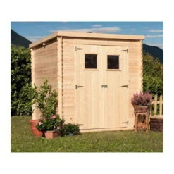 Casetta in Legno 2x2 19 mm Giardino Armadio Esterno Attrezzi Blockhouse Rimessa