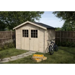 Casetta in Legno 3x2 mt Block House 28 mm Moderna Porta Attrezzi da Giardino