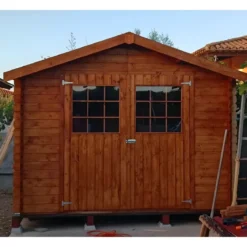 Casetta in Legno 3x3 mt 28 mm Block House Moderna Porta Attrezzi da Giardino