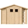 Casetta in Legno 328x206x218 cm Box Legnaia con Pavimento