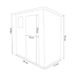 Casetta in Plastica Resina Grigio con Finestra 191x111x194 cm