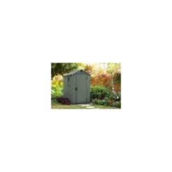 Casetta in resina Keter Darwin 125x184 cm Verde effetto Legno naturale
