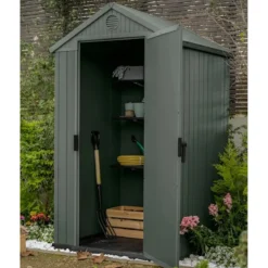 Casetta Keter Darwin 4x4 Evotech Verde in resina 124x117 cm da giardino