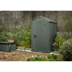 Casetta Keter Darwin 4x4 Evotech Verde in resina 124x117 cm da giardino