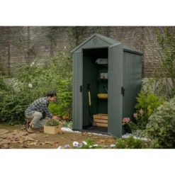 Casetta Keter Darwin 4x4 Evotech Verde in resina 124x117 cm da giardino