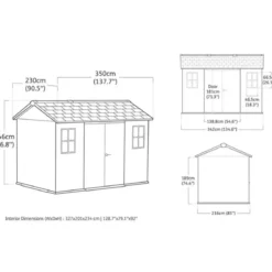 Casetta Keter Newton Plus da Giardino Box in Resina Grigio 230x350 cm