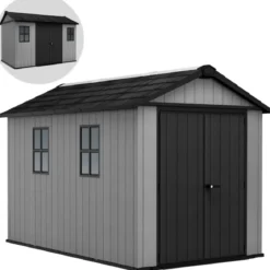 Casetta Keter Newton Plus da Giardino Box in Resina Grigio 230x350 cm