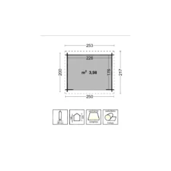 Casetta 28 mm in Legno 2.5x2 Giardino Attrezzi Blockhouse Box Ripostiglio Rimessa