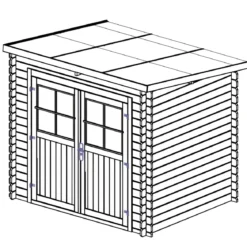 Casetta 28 mm in Legno 2.5x2 Giardino Attrezzi Blockhouse Box Ripostiglio Rimessa
