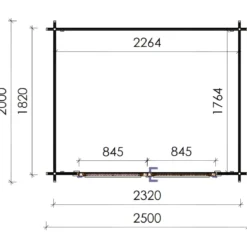 Casetta 28 mm in Legno 2.5x2 Giardino Attrezzi Blockhouse Box Ripostiglio Rimessa