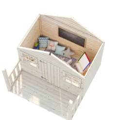 Casetta per Bambini Gioco in Legno 180x112x168 cm con Pavimento