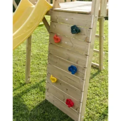 Casetta per Bambini in Legno da Giardino con Scivolo e Torretta