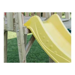 Casetta per Bambini in Legno da Giardino con Scivolo e altalena doppia