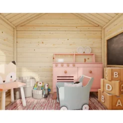 Casetta per Bambini in Legno Rialzata 180x192cm da Esterno Scalette
