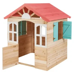 Casetta per Bambini in Legno 115x101x130 cm da Esterno Certificata FSC
