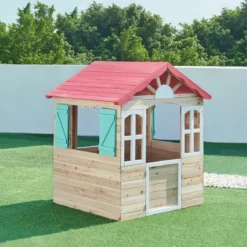 Casetta per Bambini in Legno 115x101x130 cm da Esterno Certificata FSC