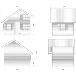 Casetta per Bambini in Legno 220x180 cm Soppalco Interno da Esterno